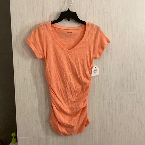 Caslon Tops - NWT Caslon Ruched V-Neck T-shirt